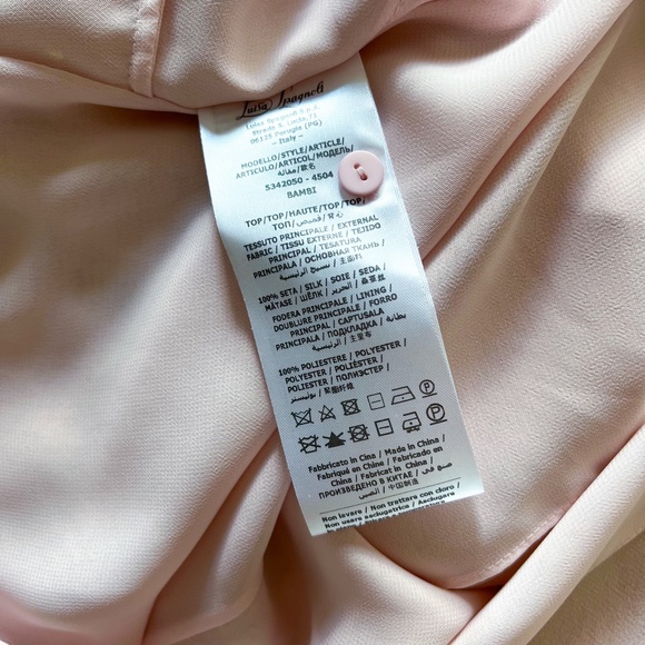 $540 | NWT | Luisa Spagnoli Silk Sleeveless Chiffon Mock Neck Top Blouse Bow Tie - Picture 16 of 16